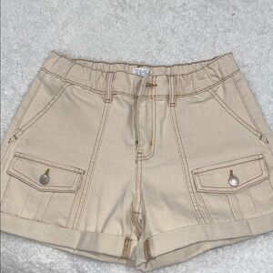 TIME Women's Beige Cargo Shorts